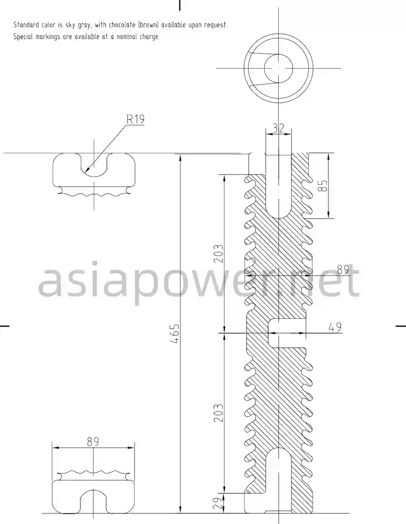 BIL 150kV porcelain insulator for cutout 8 cutout insulator