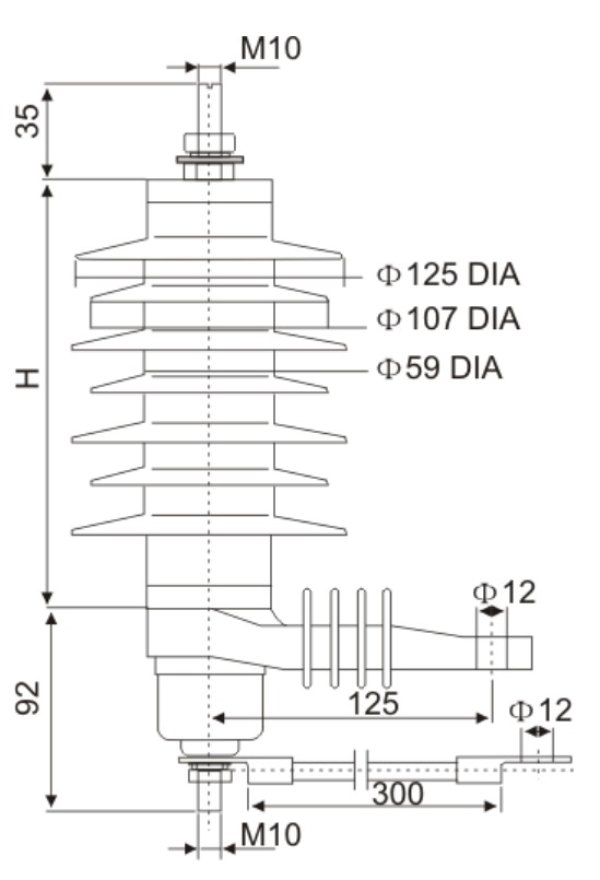 silicone rubber surge arrester for distribution power line