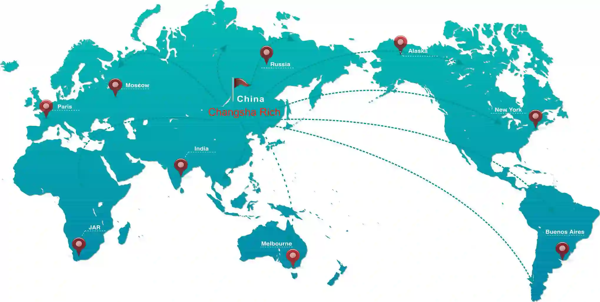 Changsha Rich Power Global Presence Map