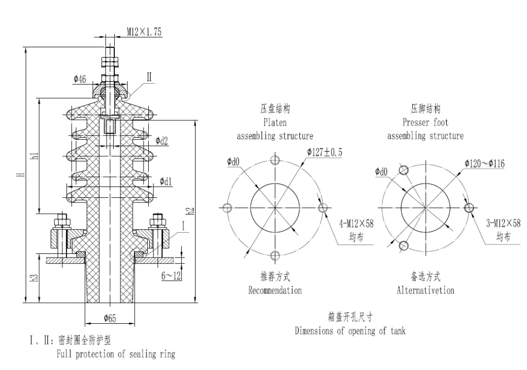 DIN tranformer bushing