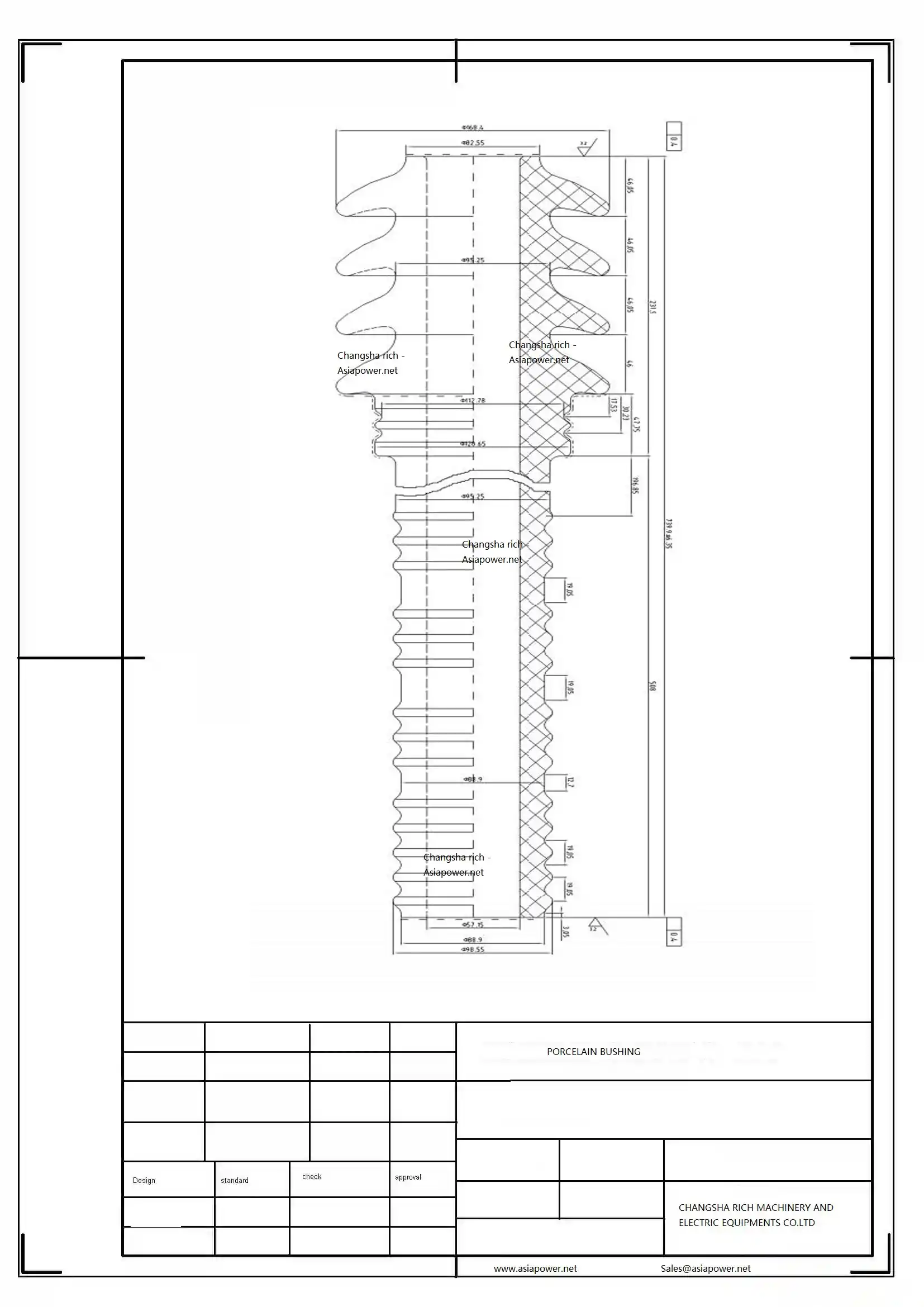 switchgear bushing drawing
