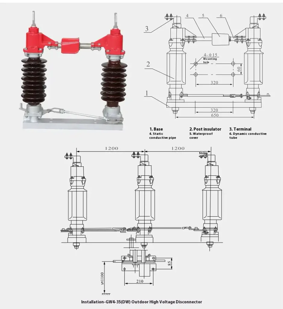 GW4-35(DW) Outdoor medium voltage Isolator switch