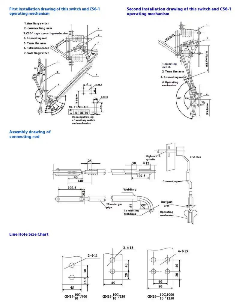 GN19-12C/630A series indoor high-voltage isolating switches
