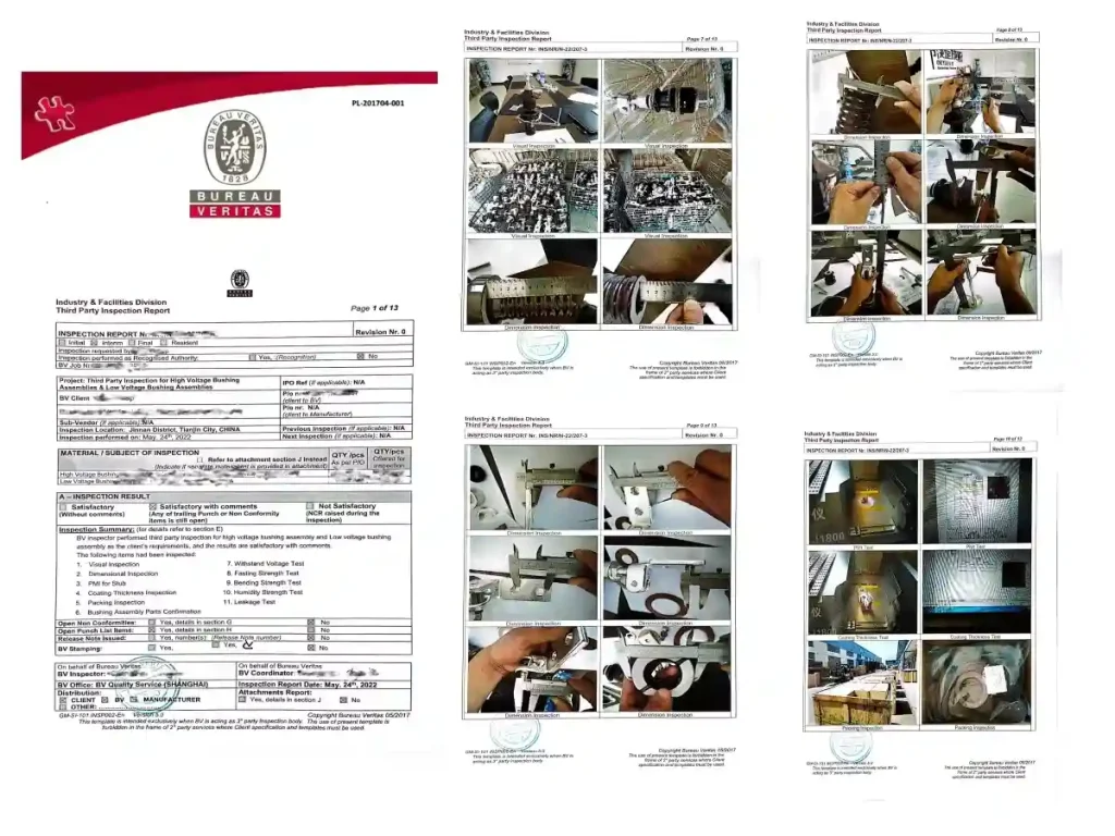 ansi transformer bushing certificate